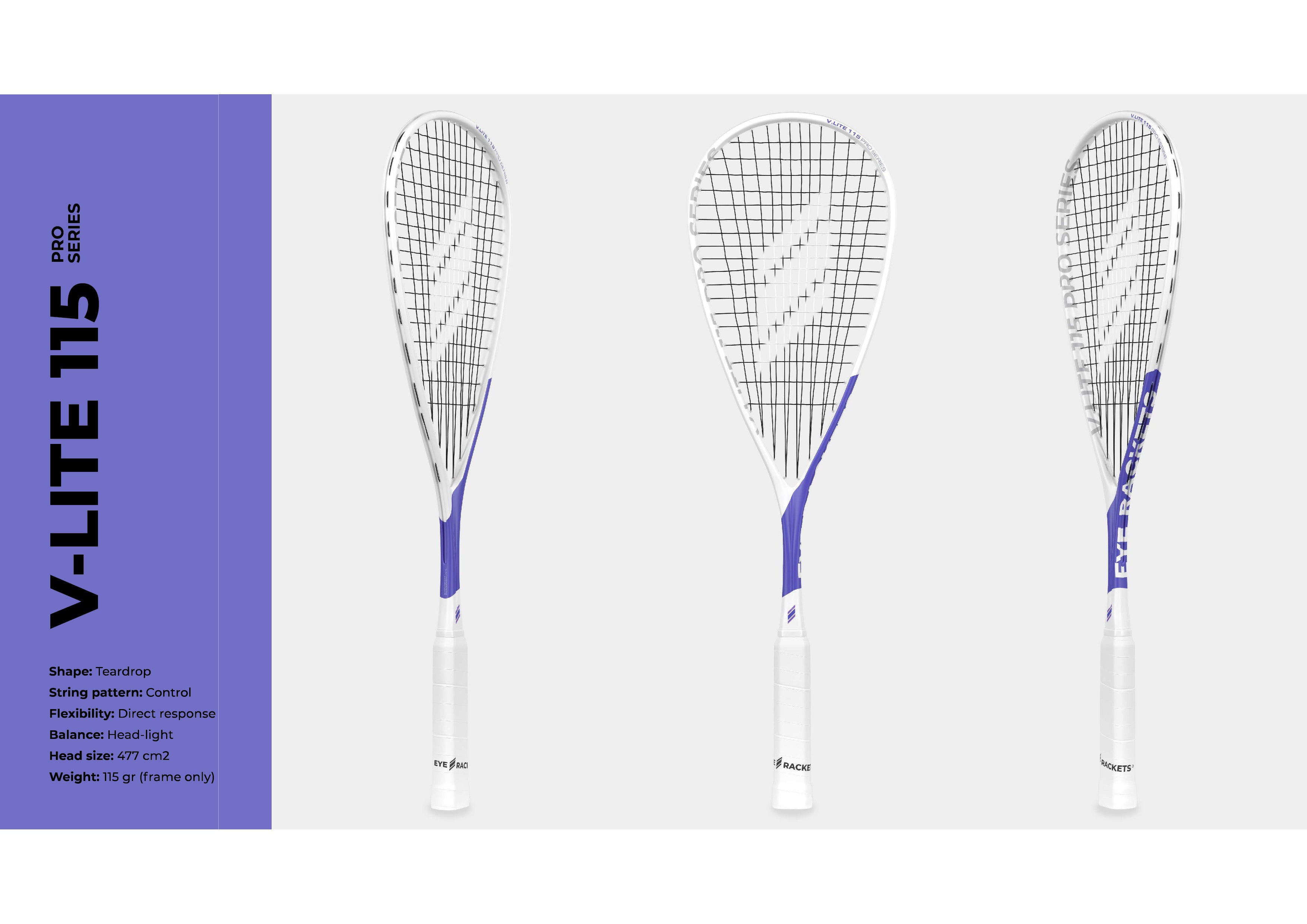 EYE Rackets V Lite 115 Elite Series Squash Racket New for 2025