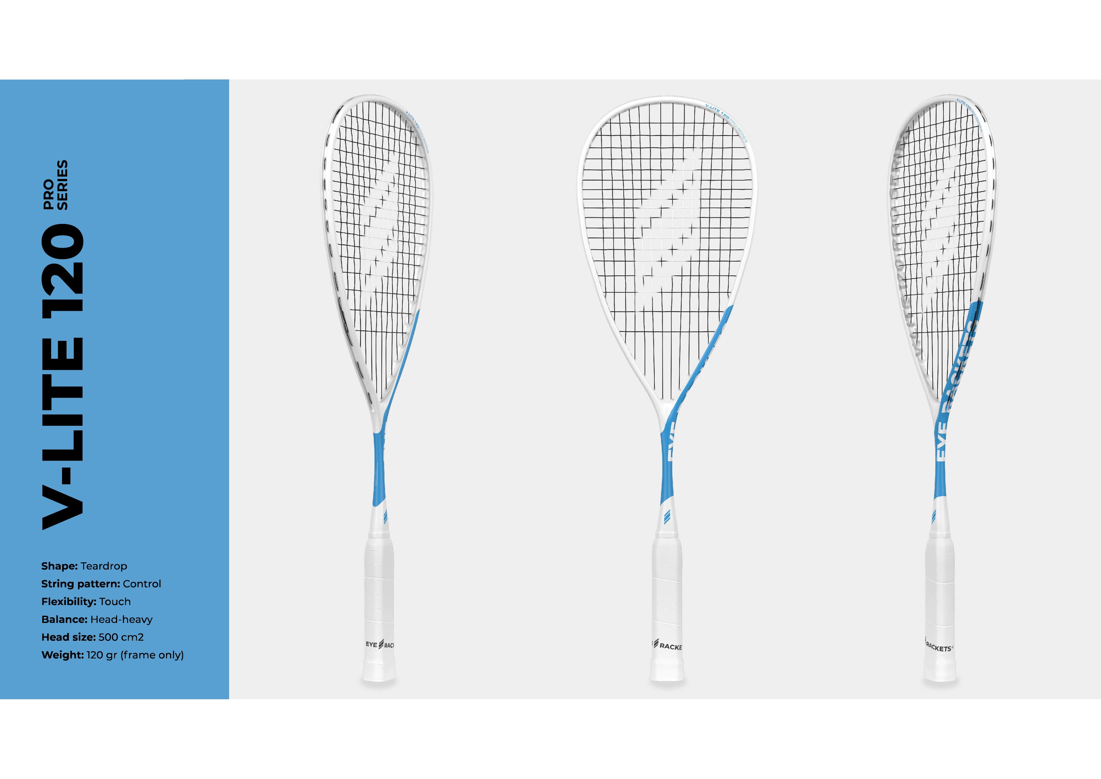 EYE Rackets V Lite 120 Pro Series Squash Racket New for 2025