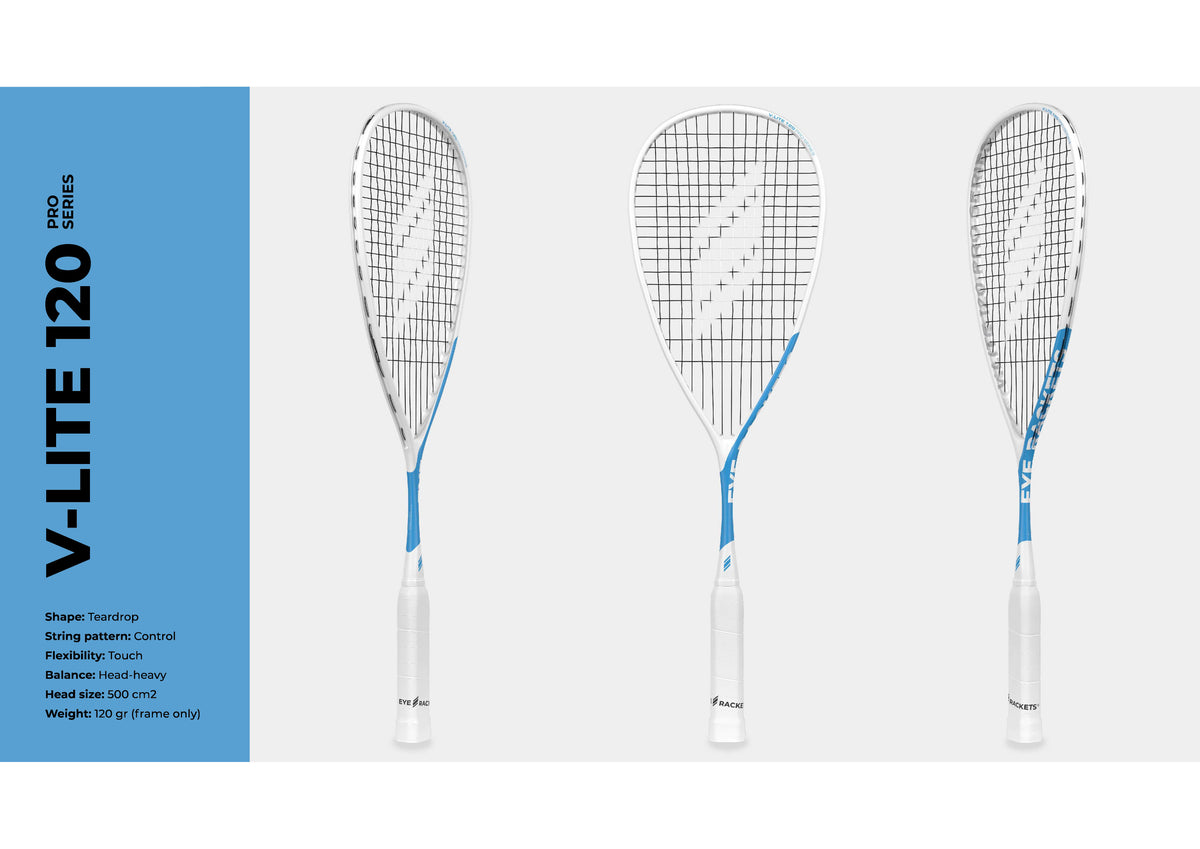 Eye Squash Rackets EYE Rackets V Lite 120 Pro Series Squash Racket New for 2025 – Eye ...