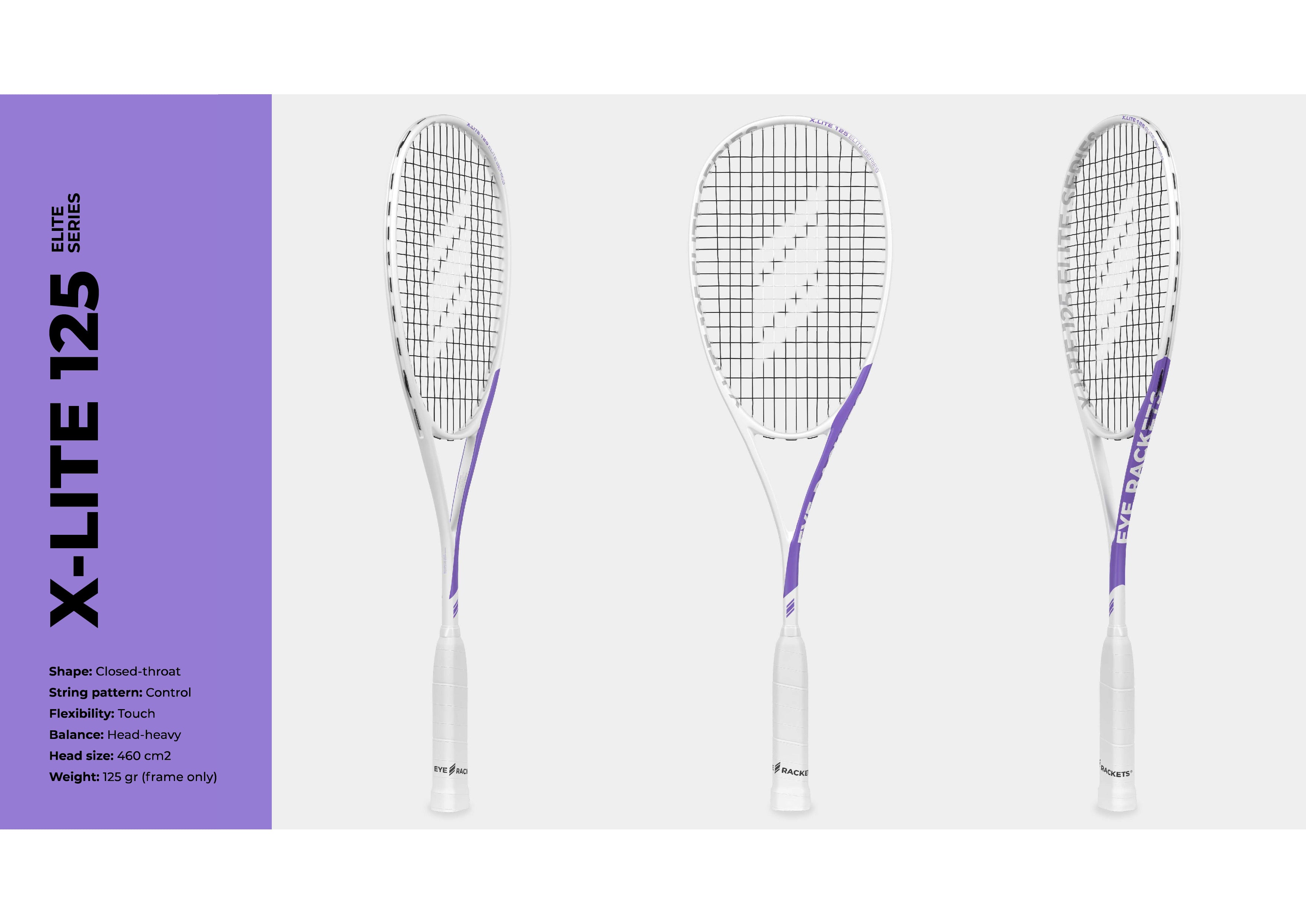 EYE Rackets X Lite 125 Elite Series Squash Racket New for 2025