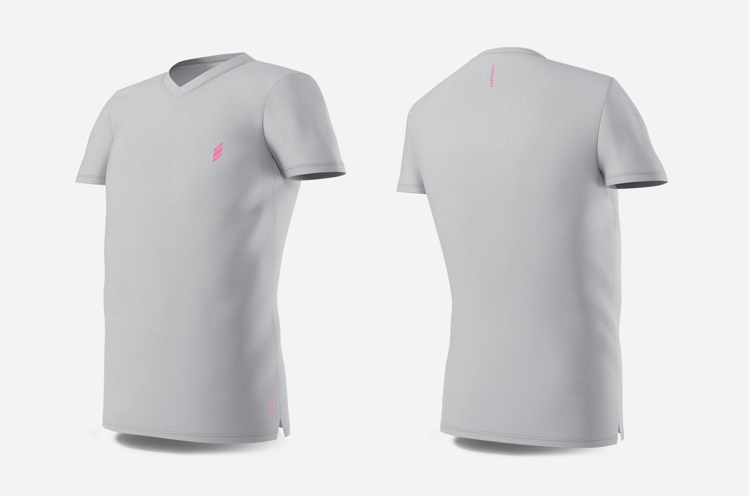 EYE Rackets Squash Shirts V Neck (Light Grey / Pink)